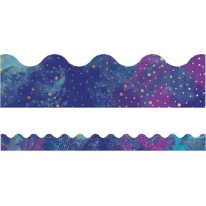 Carson Dellosa Galaxy Bulletin Board Borders, 39 Feet of Scalloped Marble, Gold Dot Classroom Borders for Bulletin Board, White Board, Cork Board, Galaxy Decor, Desk Decor, and Classroom Decor in Saudi Arabia