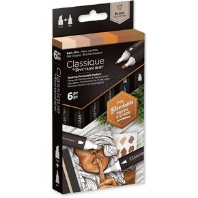 مجموعة أقلام تحديد الكحول من Spectrum Noir Classique Blend ذات السن المزدوج - مجموعة من 6 أقلام باللون الأخضر in Kuwait
