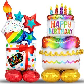 بالون عيد ميلاد سعيد كبير الحجم قائم بذاته، لوازم تزيين حفلات اعياد الميلاد وبالون كعكة عيد الميلاد وبالون هدية عيد الميلاد in Kuwait