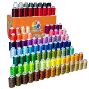 100 Colors Polyester Machine Embroidery Thread Kit 500M (550Y) Each Spool - Works with Brother Colors Babylock Janome Singer Husqvarna Bernina Sewing and Embroidery Machines in Saudi Arabia
