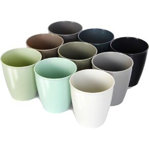 Youngever 8 Ounce Kids Cups, 9 Pack Kids Plastic Cups, 8 Ounce Kids Drinking Cups, Toddler Cups, Cups for Kids Toddlers, Unbreakable Toddler Cups (Coastal Colors)