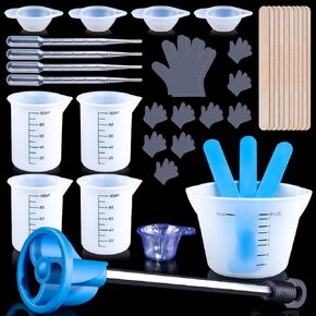Boboxo Silicone Measuring Cups for Epoxy Resin - 47Pcs Resin Supplies Tool Kit, Including 250 & 100 ml Resin Mixing Cups, Resin Pouring Cups, Silicone Stir Sticks, Epoxy Mixer in Saudi Arabia