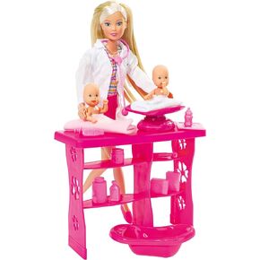 Simba Toys: Steffi Love Baby Doctor Playset, Includes a Baby Scale, Baby Bath and Observation Table, Promotes Pretend Play, For Ages 3 and up,Pink in Saudi Arabia