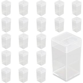 20 Pack Transparent Bottles Diamond Embroidery Storage Jars Small Beads Storage Container Refills Clear Plastic Storage Box for DIY Stitch Tools Nail for Small Object (20Pcs, Rectangular) in Kuwait