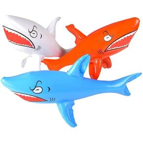 3 حيوانات قرش قابلة للنفخ بطول 24 - لمستلزمات حمام السباحة وهدايا عيد الميلاد للأطفال والكبار 3 عبوات in Kuwait