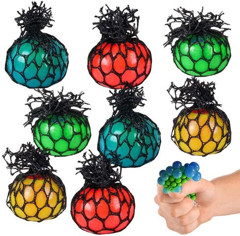 ArtCreativity 1.75 Inch Mesh Stress Balls for Kids - Pack of 24 - Squeeze Toys in Assorted Colors for Anxiety Relief and ADHD - Fun Birthday Party Favors, Treasure Box Prizes for Classroom in Saudi Arabia