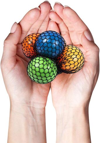 ArtCreativity 1.75 Inch Mesh Stress Balls for Kids - Pack of 24 - Squeeze Toys in Assorted Colors for Anxiety Relief and ADHD - Fun Birthday Party Favors, Treasure Box Prizes for Classroom in Saudi Arabia