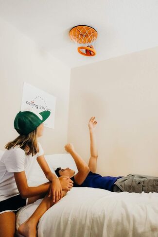 Ceiling Swish: Indoor Mini Basketball Hoop for Kids Toy Game - Includes Basketball Net Backboard and Two Mini Basketballs in Saudi Arabia