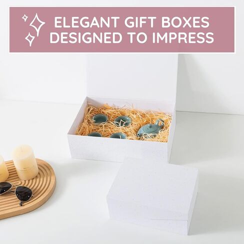 علب هدايا باللونين الأسود والذهبي مع إغلاق مغناطيسي - مجموعة من 2، مجموعة علب هدايا متداخلة للهدايا، وصناديق من الورق المقوى المزخرفة بأغطية مغناطيسية لتغليف الهدايا، وصناديق تخزين الصور وصناديق عيد الميلاد in Kuwait