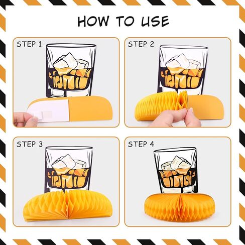 6 قطع من قطع الويسكي المركزية لحفلات عيد الميلاد الخمسين على شكل قرص العسل والتي تتراوح أعمارهم بين أغطية الطاولات من أجل هدايا حفلات عيد الميلاد الخمسين وديكورات حفلات الويسكي in Kuwait