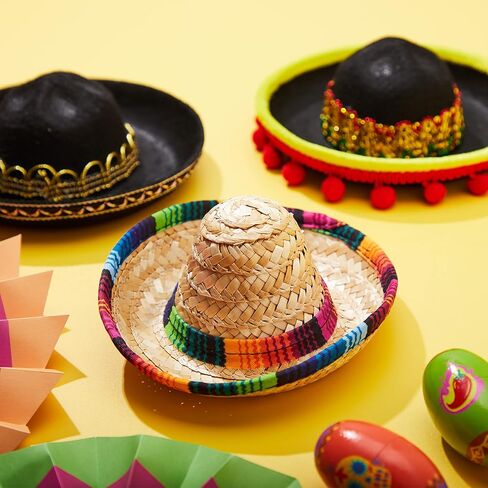 JOYIN 3 PCs Cinco De Mayo Fiesta Fabric and Straw Sombrero Headbands Party Costume for Fun Fiesta Hat Party Supplies, Luau Event Photo Props, Mexican Theme Decorations, Dia De Muertos and Party Favors in Saudi Arabia