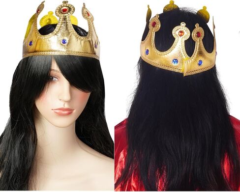 تيجيل 4 قطع كينج تيجان الملكة زي تاج قبعة للهالوين الملكي كوسبلاي حفلة عيد ميلاد صور الدعائم in Kuwait