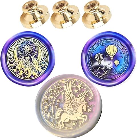 YOKIOU 3 قطع ختم الشمع الوردي ختم الرأس استبدال الرجعية العتيقة ختم الشمع سكرابوكينغ طوابع رئيس لدعوات حفل زفاف هدية فكرة الديكور in Kuwait