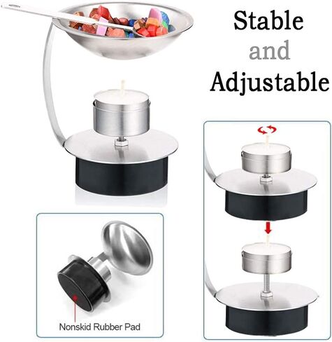 سخان ختم الشمع من إنكي، مجموعة ختم الشمع من الفولاذ المقاوم للصدأ، أداة وعاء فرن صهر الشمع مع ملعقة ذوبان، شموع صغيرة للأظرف، ختم الحروف، خرز ختم الشمع الذائب in Kuwait