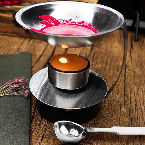 سخان ختم الشمع من إنكي، مجموعة ختم الشمع من الفولاذ المقاوم للصدأ، أداة وعاء فرن صهر الشمع مع ملعقة ذوبان، شموع صغيرة للأظرف، ختم الحروف، خرز ختم الشمع الذائب in Kuwait