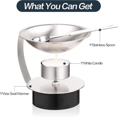 سخان ختم الشمع من إنكي، مجموعة ختم الشمع من الفولاذ المقاوم للصدأ، أداة وعاء فرن صهر الشمع مع ملعقة ذوبان، شموع صغيرة للأظرف، ختم الحروف، خرز ختم الشمع الذائب in Kuwait