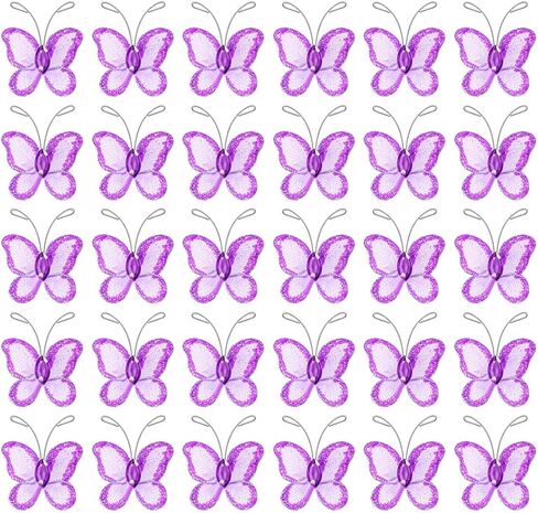 نولكس سلك شبكي لامع على شكل فراشة عبوة من 50 قطعة (ارجواني) in Kuwait