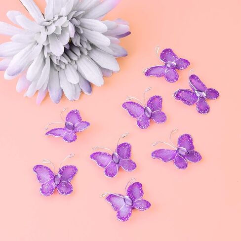 نولكس سلك شبكي لامع على شكل فراشة عبوة من 50 قطعة (ارجواني) in Kuwait