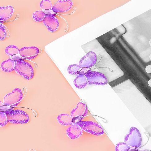 نولكس سلك شبكي لامع على شكل فراشة عبوة من 50 قطعة (ارجواني) in Kuwait