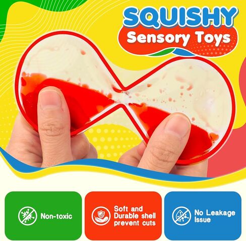 ألعاب حسية إسفنجية للأطفال البالغين - 4 عبوات من ألعاب التململ الحسية ذات الحركة السائلة للأطفال من سن 3 إلى 5 سنوات، ألعاب مهدئة لتخفيف القلق مع التوحد واضطراب فرط الحركة ونقص الانتباه | تخزين المواد للأطفال بنين بنات in Kuwait