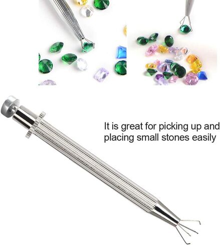 Prong Pick-up, 4 Prongs Diamond Holder Tool with Spring Loaded Plunger Can Grabs Beads Jewelry, Gem Claw Suitable for Precision Sorting Work in Saudi Arabia