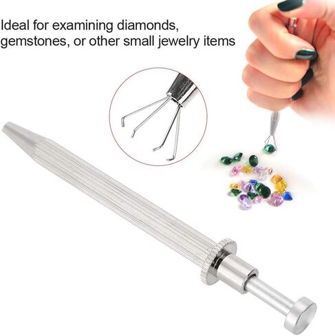Prong Pick-up, 4 Prongs Diamond Holder Tool with Spring Loaded Plunger Can Grabs Beads Jewelry, Gem Claw Suitable for Precision Sorting Work in Saudi Arabia
