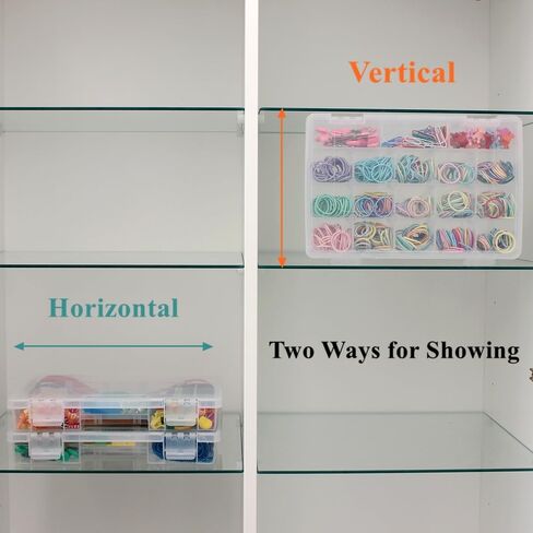 BangQiao 6 Pack Small Clear Plastic Storage Organizer Box with 8 Adjustable Dividers and 3 Fixed Sections, Stackable Carrying Case with Handle and Hinged Lid for Art, DIY Craft Supplies, Tackle in Kuwait