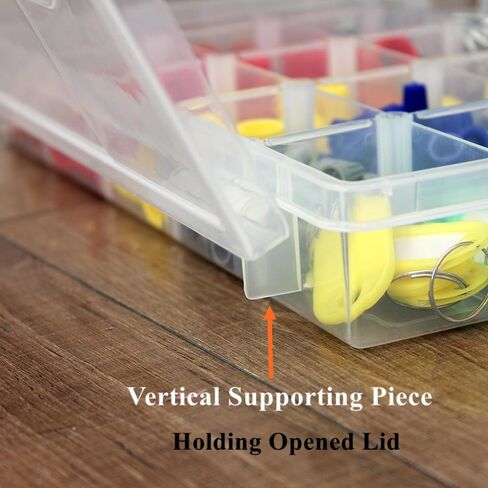 BangQiao 6 Pack Small Clear Plastic Storage Organizer Box with 8 Adjustable Dividers and 3 Fixed Sections, Stackable Carrying Case with Handle and Hinged Lid for Art, DIY Craft Supplies, Tackle in Kuwait