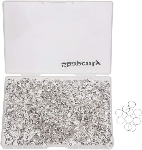 Shapenty 1000PCS Silver Plated Iron Open Jump Rings Connectors Bulk for DIY Craft Earring Necklace Bracelet Pendant Choker Jewelry Making Findings and Key Ring Chain Accessories (Silver, 8mm) in Saudi Arabia