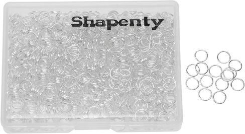 Shapenty 1000PCS Silver Plated Iron Open Jump Rings Connectors Bulk for DIY Craft Earring Necklace Bracelet Pendant Choker Jewelry Making Findings and Key Ring Chain Accessories (Silver, 8mm) in Saudi Arabia