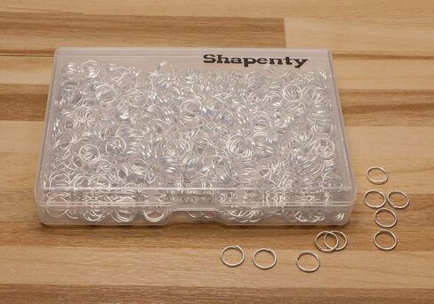 Shapenty 1000PCS Silver Plated Iron Open Jump Rings Connectors Bulk for DIY Craft Earring Necklace Bracelet Pendant Choker Jewelry Making Findings and Key Ring Chain Accessories (Silver, 8mm) in Saudi Arabia