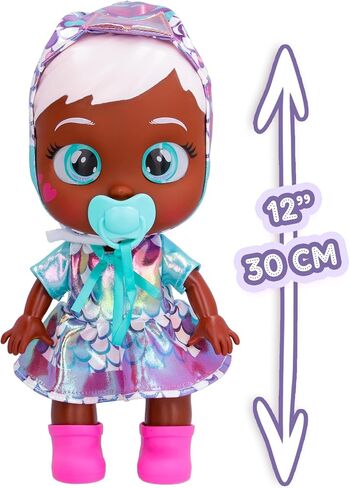Cry Babies Stars Ayla -12" Baby Doll | Dino Themed Shiny Iridescent Dress, for Girls and Kids 18M and Up in Kuwait