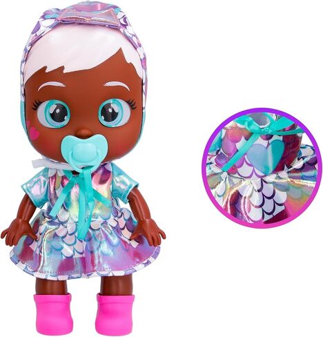 Cry Babies Stars Ayla -12" Baby Doll | Dino Themed Shiny Iridescent Dress, for Girls and Kids 18M and Up in Kuwait