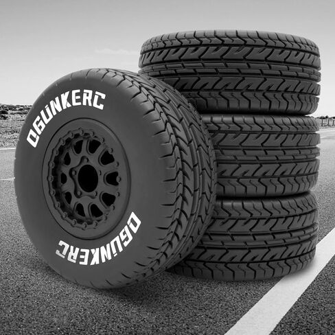 OGRC 4PCS 12mm Hex Tires Plastic Wheel Rims with Foam Inserts Rubber Tyres for 1/10 Tires for Traxxas Slash Redcat Axial Redcat HSP Tamiya HPI Kyosho RC Short Course Truck in Saudi Arabia