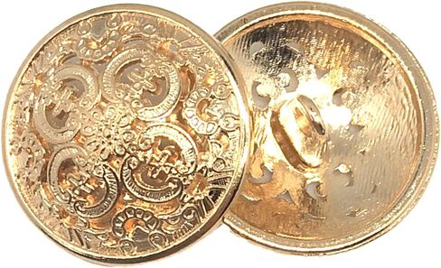 20PCS Clothes Button - Retro Hollow Sewing Button Shank Round Shaped Metal Button Set for Men Women Blazer, Coat, Uniform, Shirt, Suit and Jacket (Tea Golden, 20mm) in Kuwait