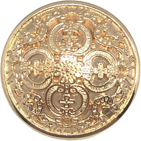 20PCS Clothes Button - Retro Hollow Sewing Button Shank Round Shaped Metal Button Set for Men Women Blazer, Coat, Uniform, Shirt, Suit and Jacket (Tea Golden, 20mm) in Kuwait
