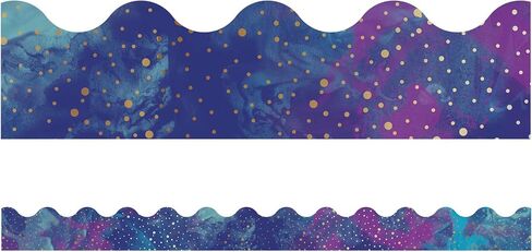 Carson Dellosa Galaxy Bulletin Board Borders, 39 Feet of Scalloped Marble, Gold Dot Classroom Borders for Bulletin Board, White Board, Cork Board, Galaxy Decor, Desk Decor, and Classroom Decor in Saudi Arabia