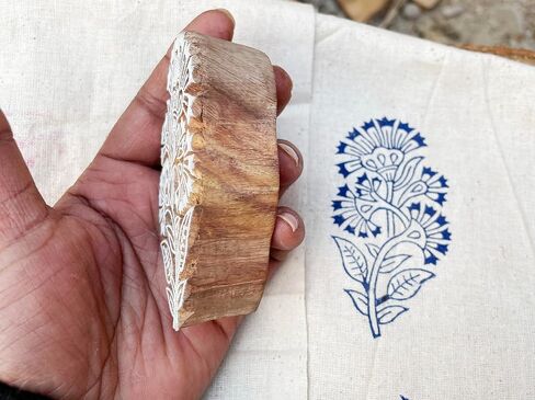 Wooden Block Stamp Floral Handmade Pailsly Patterned Block, Textile Printing Equipment, Home & Office Decor, Cookies Aand Henna in Saudi Arabia