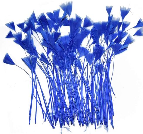 AMIZOB Pack of 100 Natural Dyed Turkey Flat Feathers 5-6inch Plumes Decoration Craft Accessories (Black) in Saudi Arabia