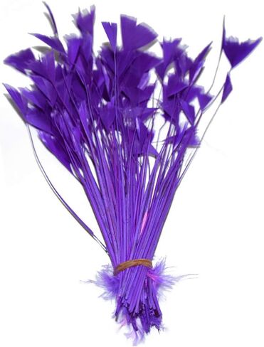 AMIZOB Pack of 100 Natural Dyed Turkey Flat Feathers 5-6inch Plumes Decoration Craft Accessories (Black) in Saudi Arabia