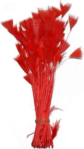 AMIZOB Pack of 100 Natural Dyed Turkey Flat Feathers 5-6inch Plumes Decoration Craft Accessories (Black) in Saudi Arabia
