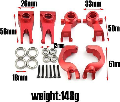 مجموعة حاملات محور التوجيه الأمامي الخلفي من سبيكة مجموعة ذراع المفصل لـ Arrma 3S BLX Typhon Vorteks Senton Granite Big Rock، أجزاء ترقية Mega550 Typhon Senton Granite (أحمر) in Saudi Arabia