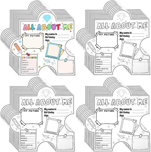 فيوسوري 40 قطعة من ملصقات اول اباوت مي لطلاب المرحلة الابتدائية، بوستر ستار اوف ذا ويك لتزيين الفصول الدراسية للمعلمين ورياض الاطفال ومرحلة ما قبل المدرسة in Kuwait