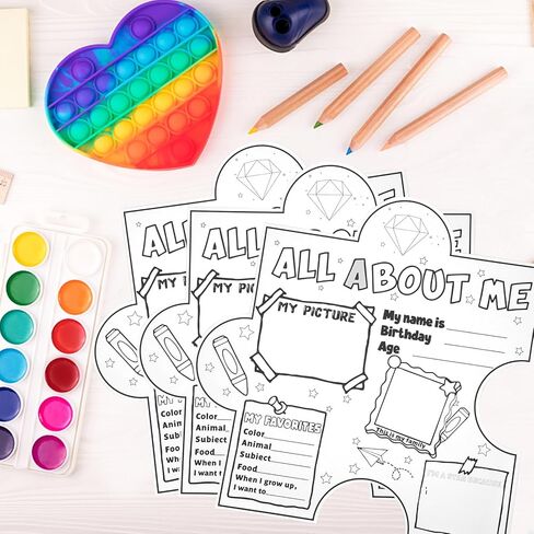 فيوسوري 40 قطعة من ملصقات اول اباوت مي لطلاب المرحلة الابتدائية، بوستر ستار اوف ذا ويك لتزيين الفصول الدراسية للمعلمين ورياض الاطفال ومرحلة ما قبل المدرسة in Kuwait