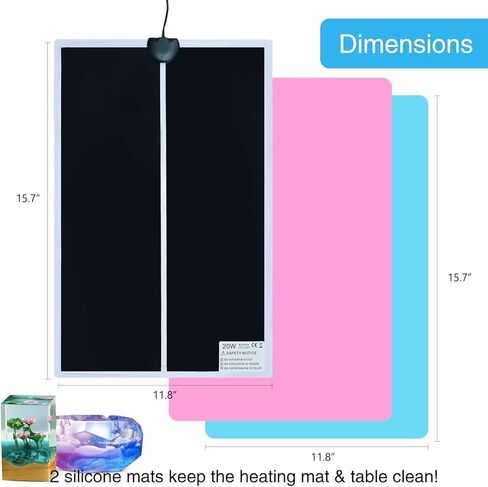 Resin Mold Heating Mat, Resin Curing Machine with 2 pcs Silicone Mats for Fast Curing Epoxy Resin, Resin Dryer for Silicone Molds, Resin Molds, Resin Supplies in Kuwait