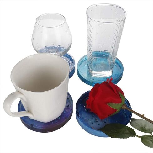 4 Pack Big DIY Round Coaster Silicone Mold, Diameter 3.94"/10cm, Molds for Casting with Resin, Cement in Saudi Arabia