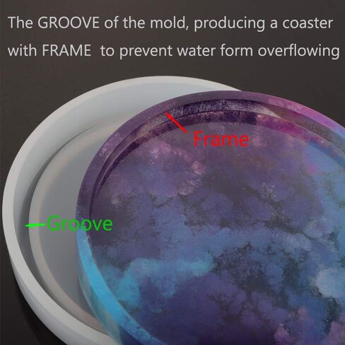 4 Pack Big DIY Round Coaster Silicone Mold, Diameter 3.94"/10cm, Molds for Casting with Resin, Cement in Saudi Arabia