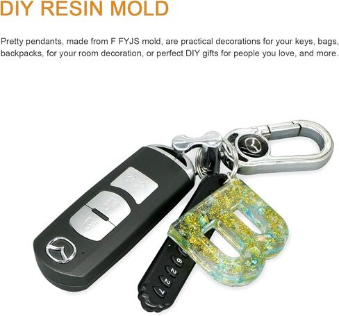 اف اف اف جيه اس قوالب راتنج على شكل حروف للخلف، قوالب سيليكون على شكل ارقام ابجدية للراتنج، قوالب ايبوكسي لصنع سلسلة المفاتيح والمجوهرات، مجموعة قوالب صب كيك السكر بنفسك in Kuwait