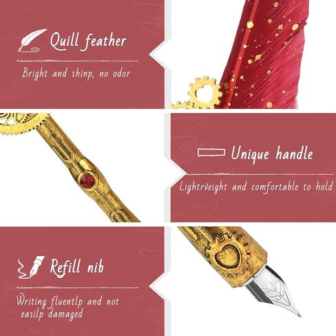 مجموعة خط هيثرون من أقلام خشبية وجذع زجاجية مع 6 سنون و5 زجاجات الحبر in Kuwait