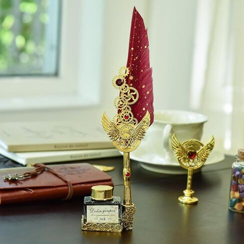 مجموعة خط هيثرون من أقلام خشبية وجذع زجاجية مع 6 سنون و5 زجاجات الحبر in Kuwait